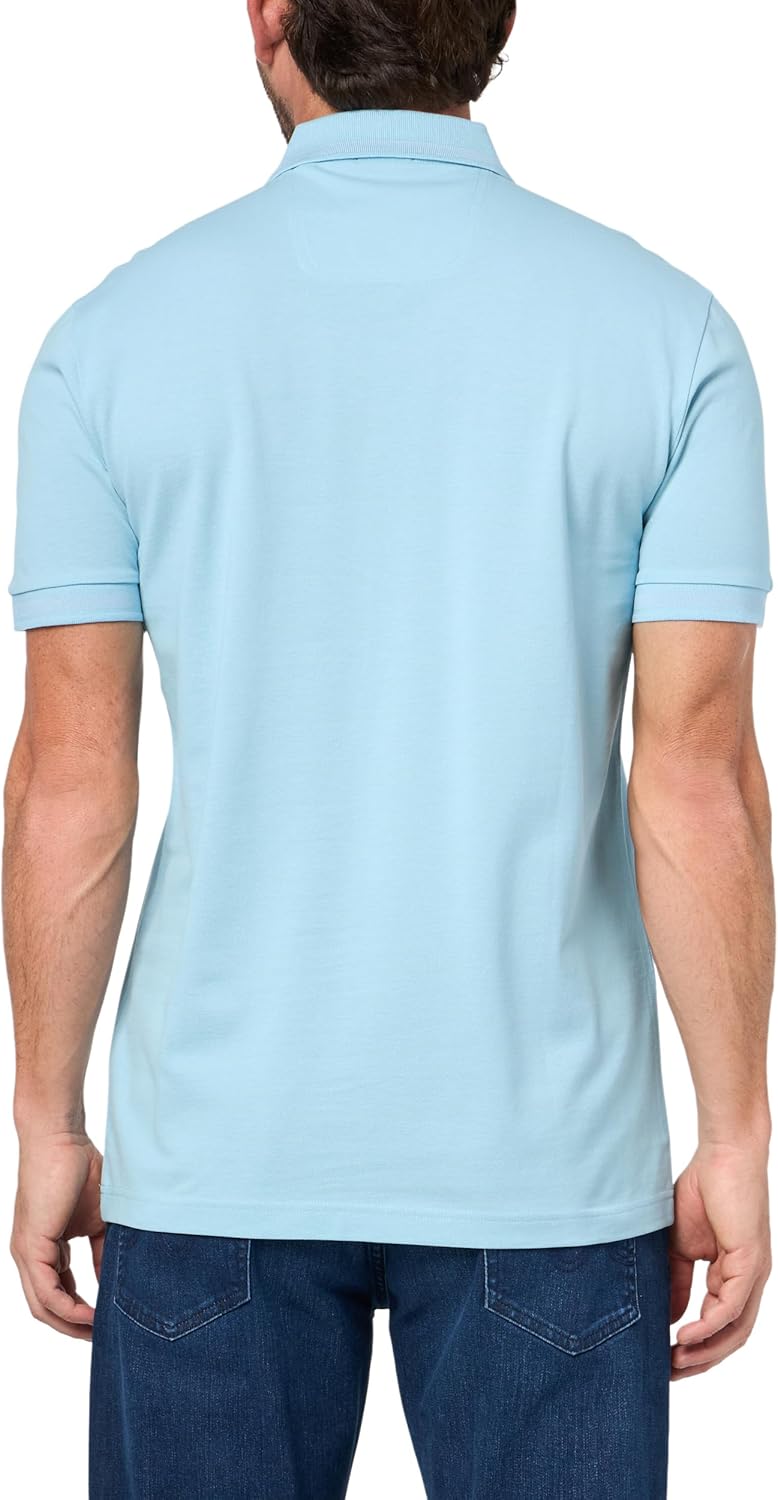 Мужская спортивная рубашка-поло BOSS Pio Sporty Tonal Collar, Arctic Blue — фото 2
