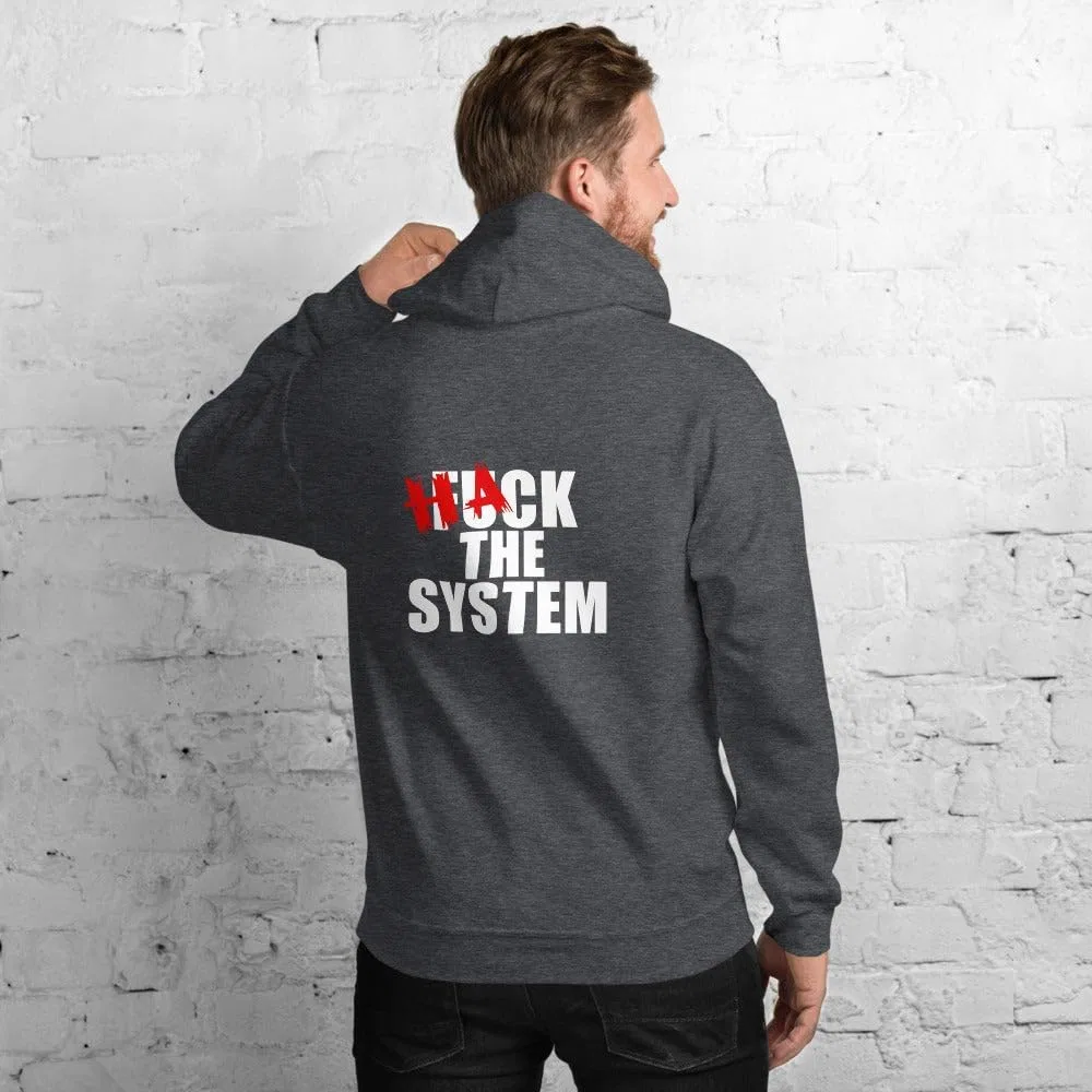 Худи унисекс Hack the system, Maroon — фото 4