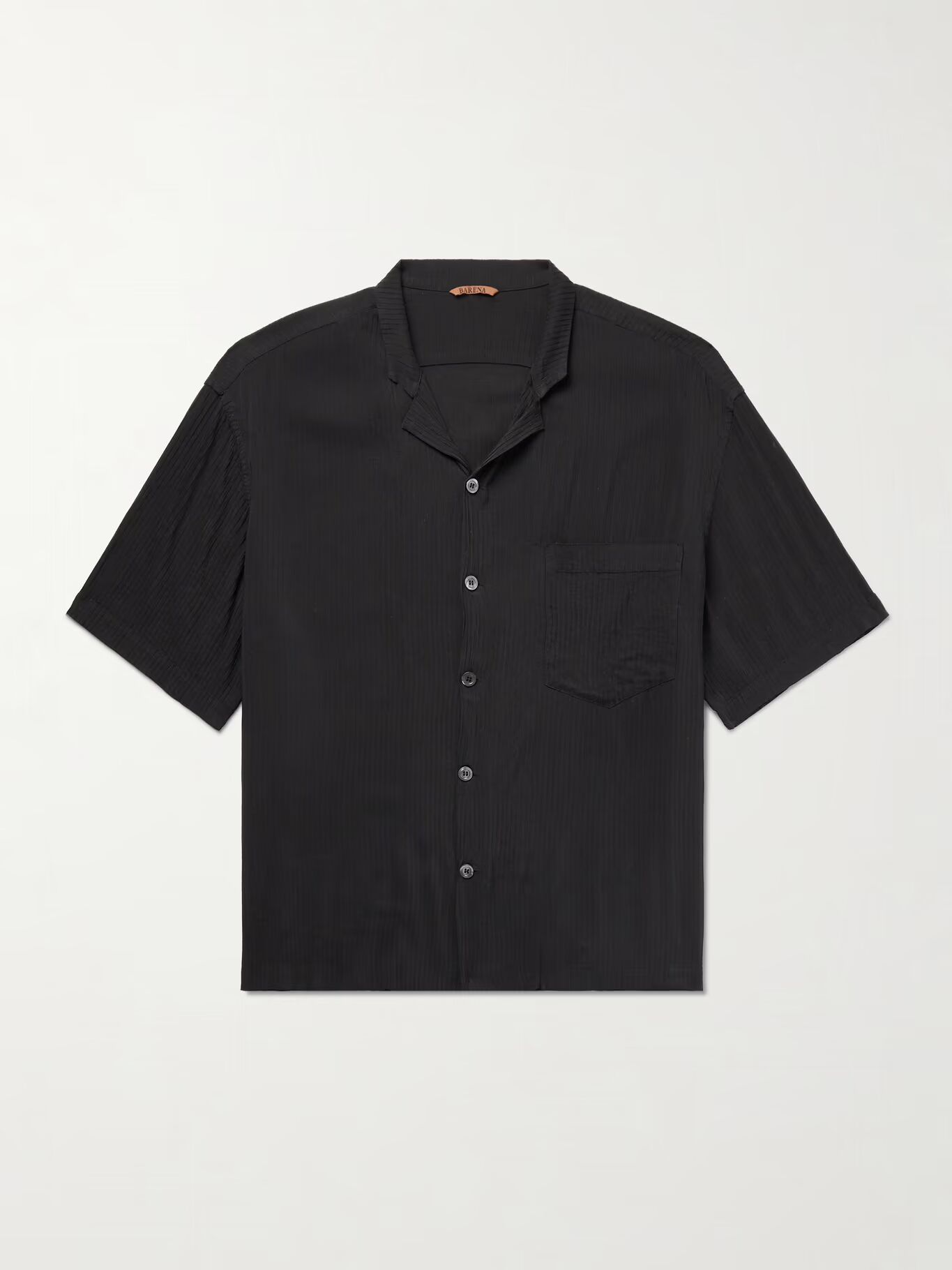 

Рубашка Bagolo Grao Camp-Collar из рубчатой ​​ткани BARENA, черный