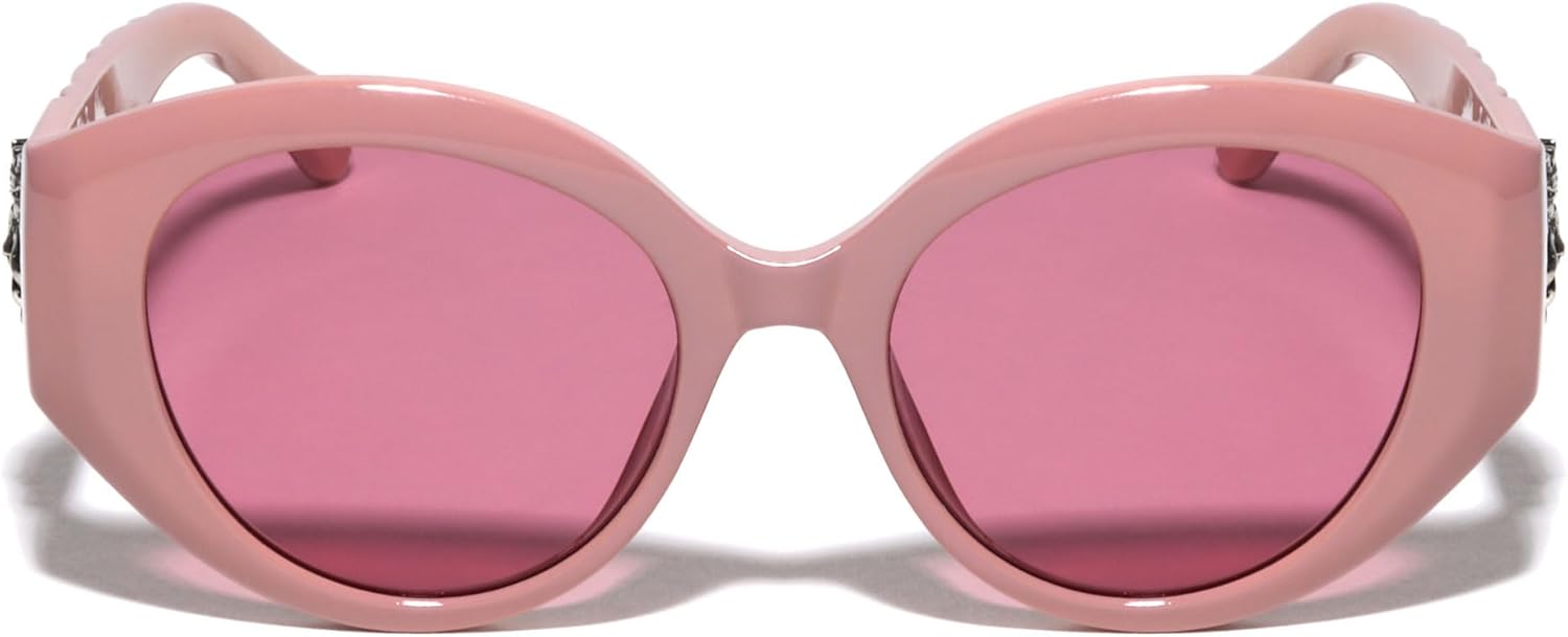 

Kleo Highness - Большие ретро-солнцезащитные очки в форме «кошачий глаз» с закругленными боковыми линзами и медальоном в виде головы льва, в стиле хип-хоп, LH-P4058, Pink