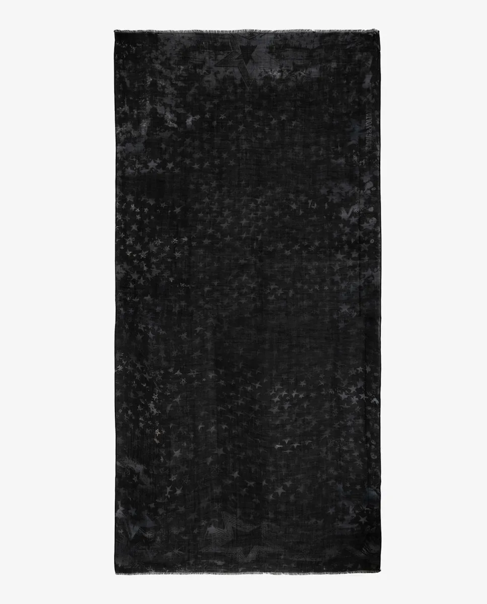 

Шарф Judy Stars 100 100% женская шерсть Zadig & Voltaire, серый