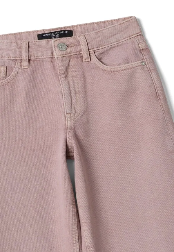 Очень широкие расклешенные джинсы Ovs, Dark Pink — фото 3