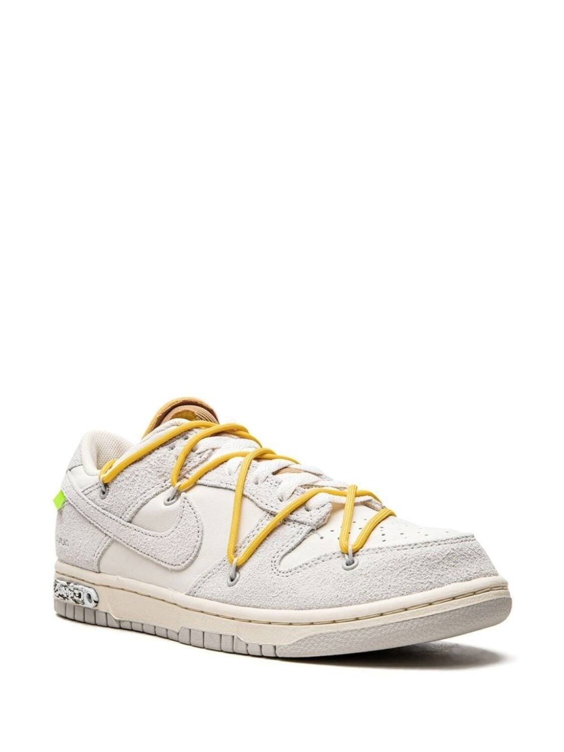 Кроссовки Nike Dunk Low, светло-серый/желтый — фото 2