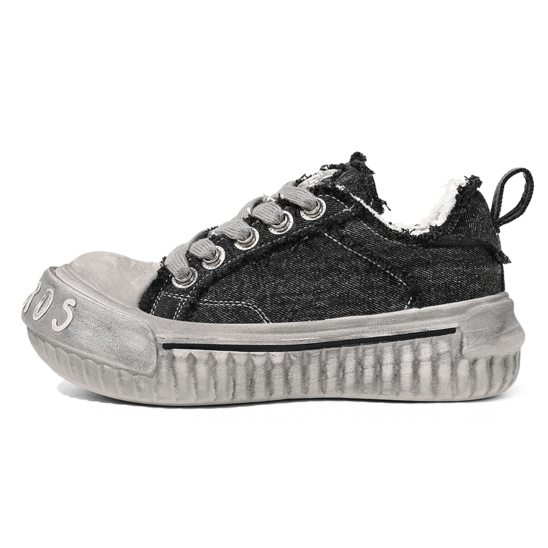 Низкие кеды Canvas Unisex CHURROS, vintage черный (with free height-increasing insole) — фото 4