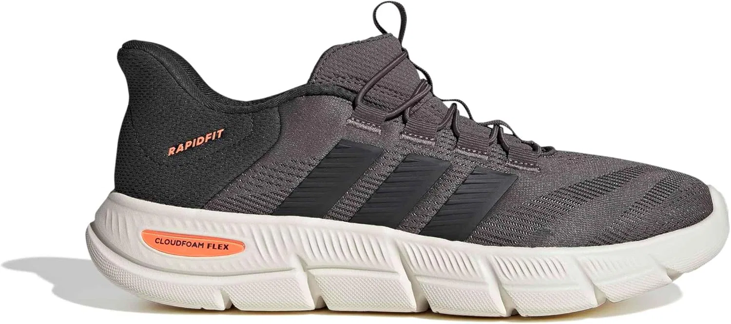 Кроссовки унисекс Adidas Cloudfoam Flex Rapidfit, Charcoal Carbon Lucid Orange — фото 2