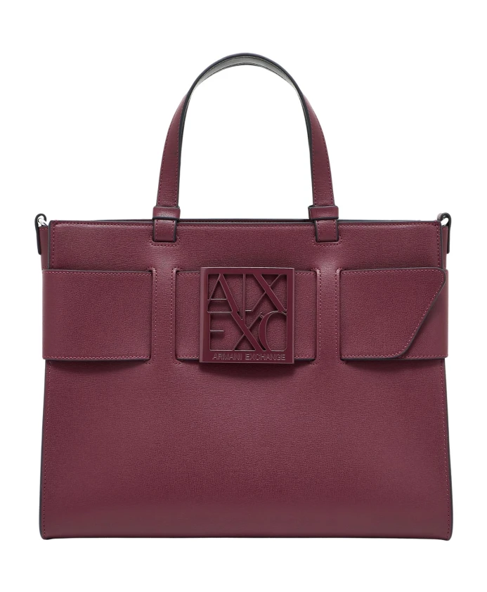 

Красная сумка-шоппер с фирменным логотипом. Armani Exchange, красный