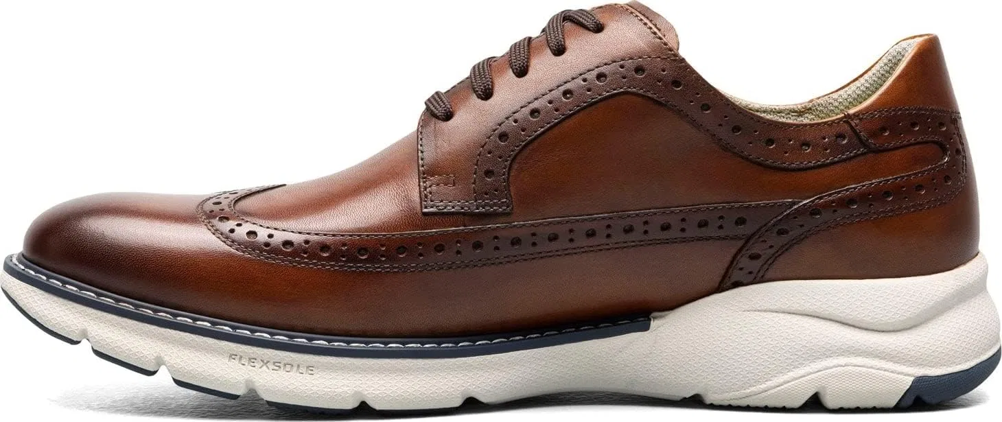 Мужские оксфорды Florsheim Frenzi Wing Tip, Cognac Smooth White Sole — фото 4