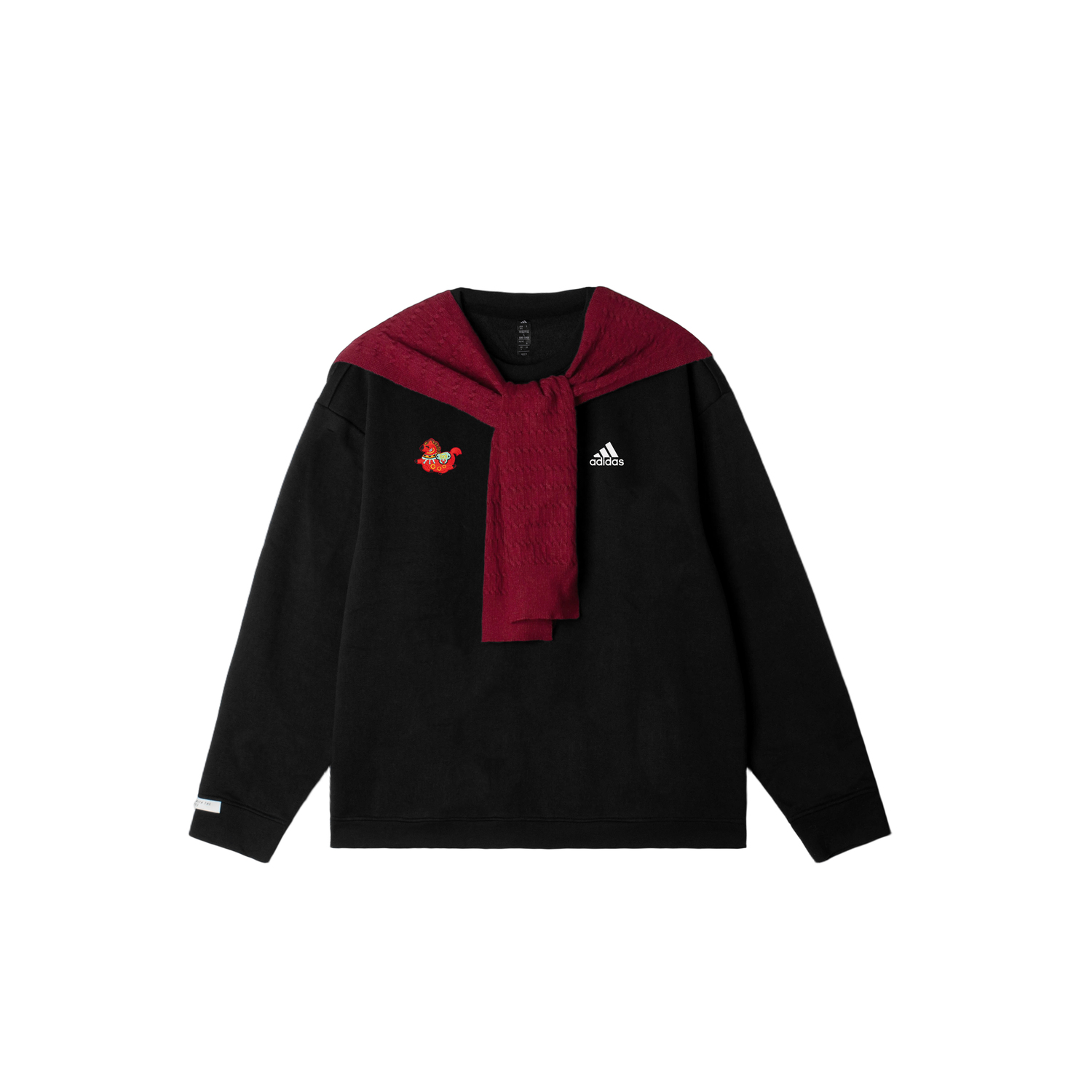 

Adidas Толстовки LABEL унисекс, черные, с круглым вырезом, утолщенные