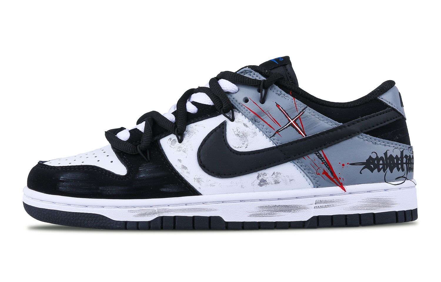 

Кроссовки Nike Dunk Skateboarding Shoes Unisex Low-top Black/grey/white, черный