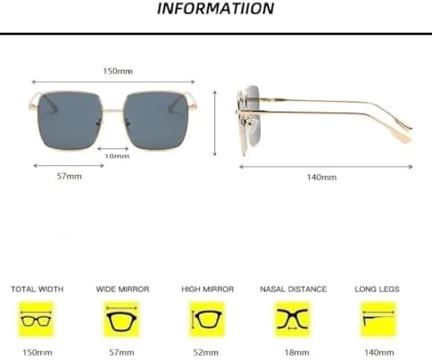 

Солнцезащитные очки 2027 года для женщин и мужчин: винтажные, большие, модные, унисекс, с металлической оправой и защитой от УФ-излучения UV400 MTZJH, Silver Clear