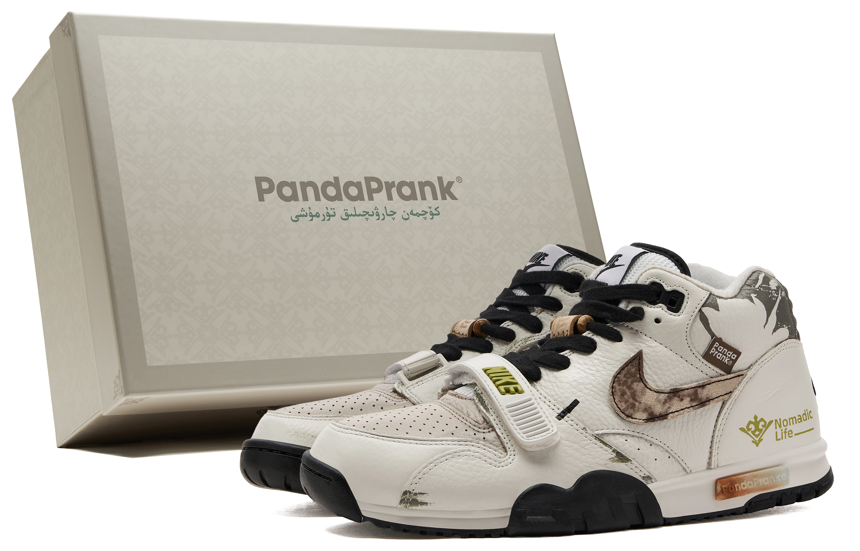 

Nike Кроссовки Air Trainer 1 с противоскользящим покрытием, износостойкие, мужские, бежево-черные