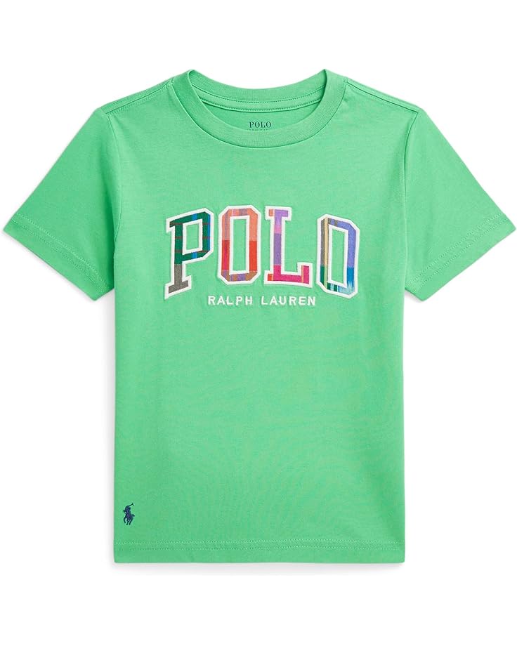 

Футболка Polo Ralph Lauren Kids Madras-Logo Cotton Jersey Tee, цвет Plato Green