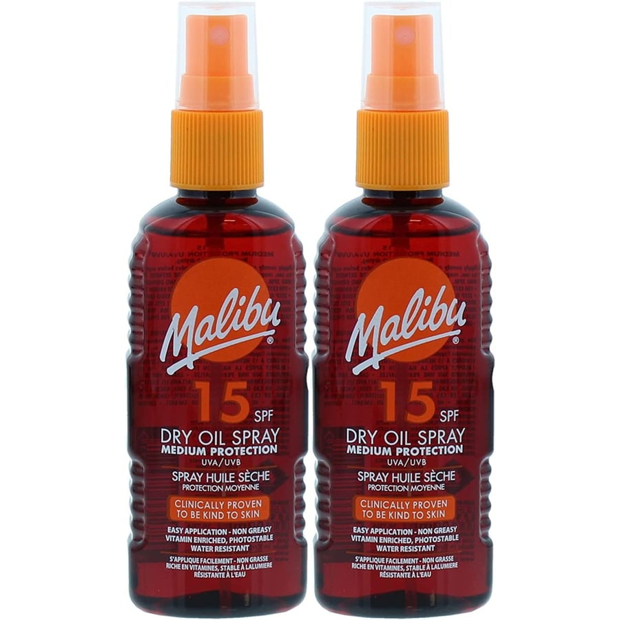 

Масло для загара Malibu Dry Oil Spray SPF15 100 мл x2 шт.