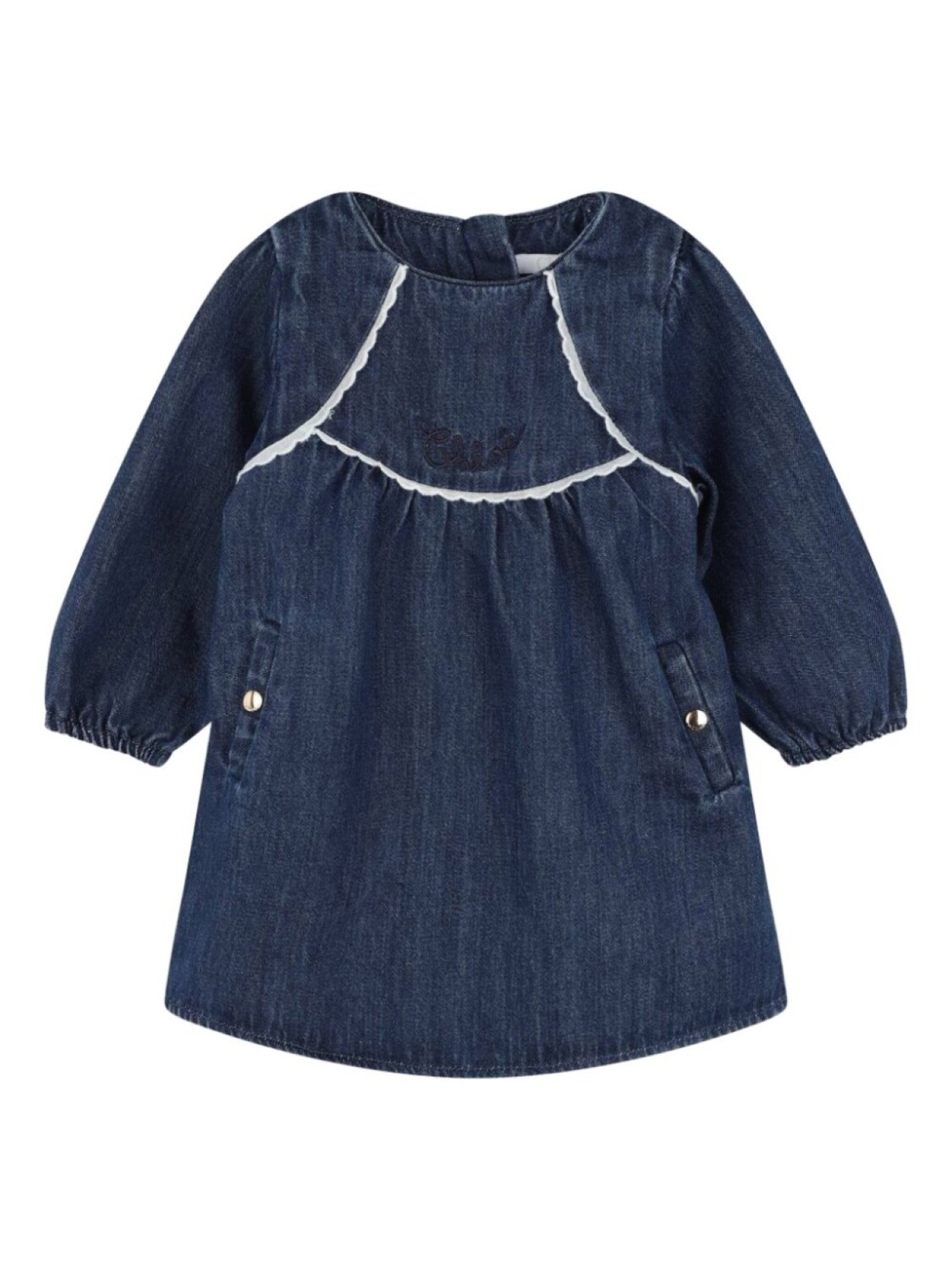 

Chloé Kids комплект из хлопкового платья с длинными рукавами, синий