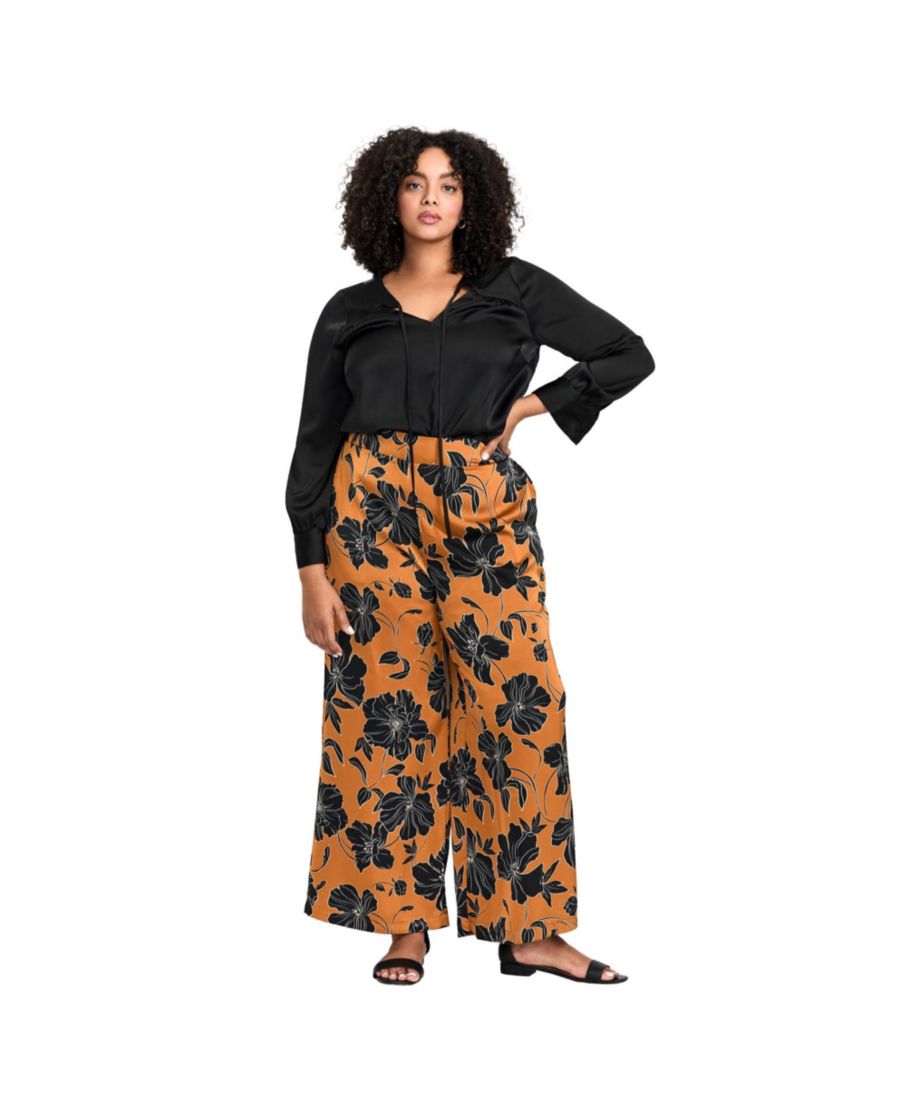 

Женские атласные брюки Goldi с широкими штанинами AVENUE, Golden hour