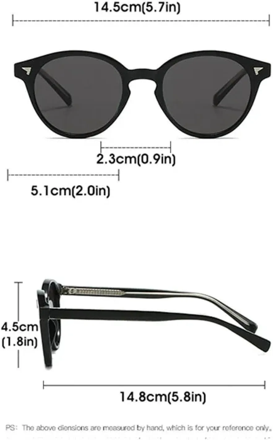 

Солнцезащитные очки с защитой UV400 | Круглые панк-очки Tr90 | Для женщин и мужчин, для занятий спортом на открытом воздухе и вождения DSVIGF, Gray Black