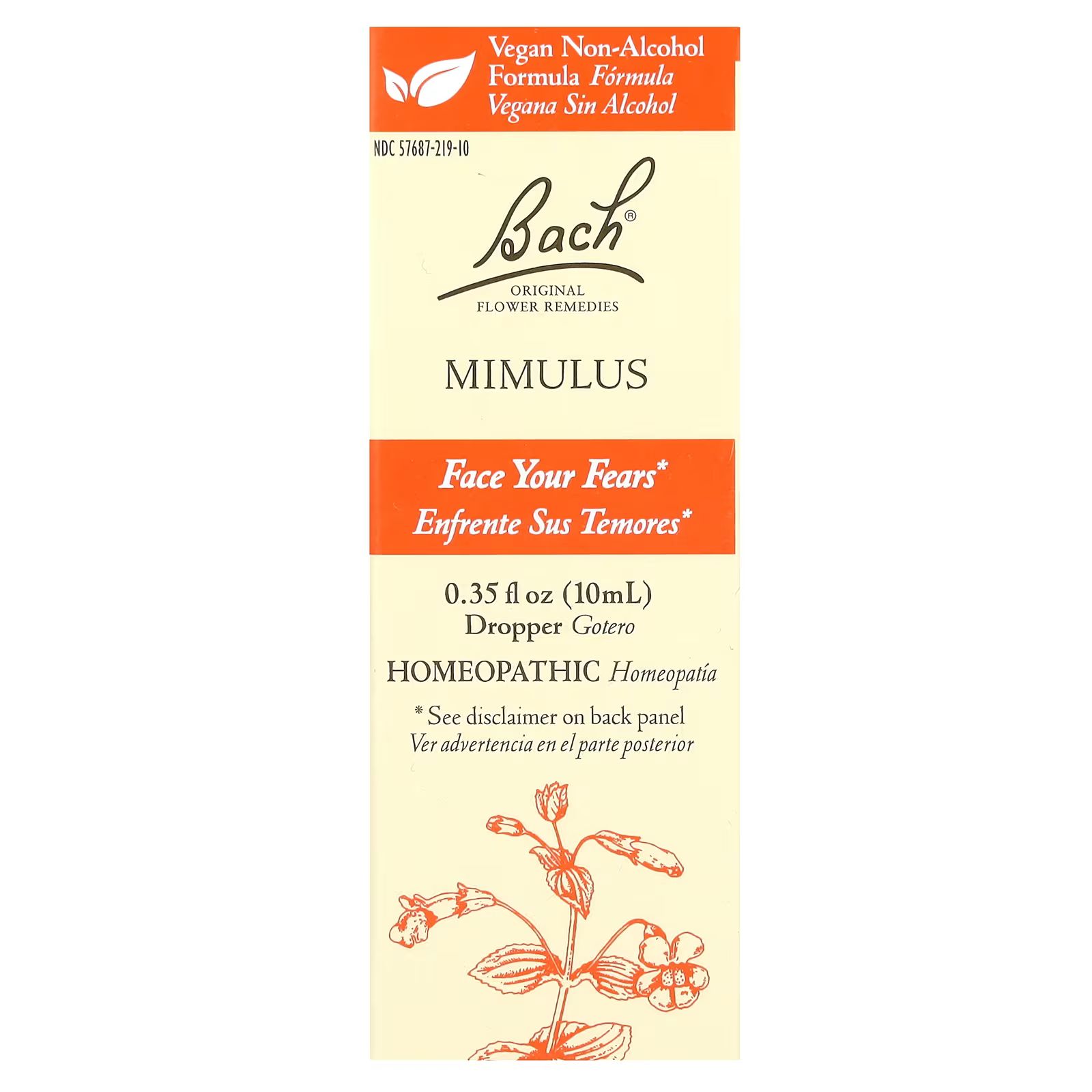 

Original Flower Remedies, мимулюс, 0,35 жидких унций (10 мл) Bach