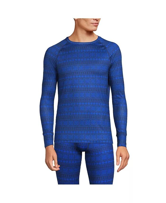 

Мужское длинное нижнее белье из эластичной ткани Thermaskin, базовый слой для экипажа Lands' End, синий