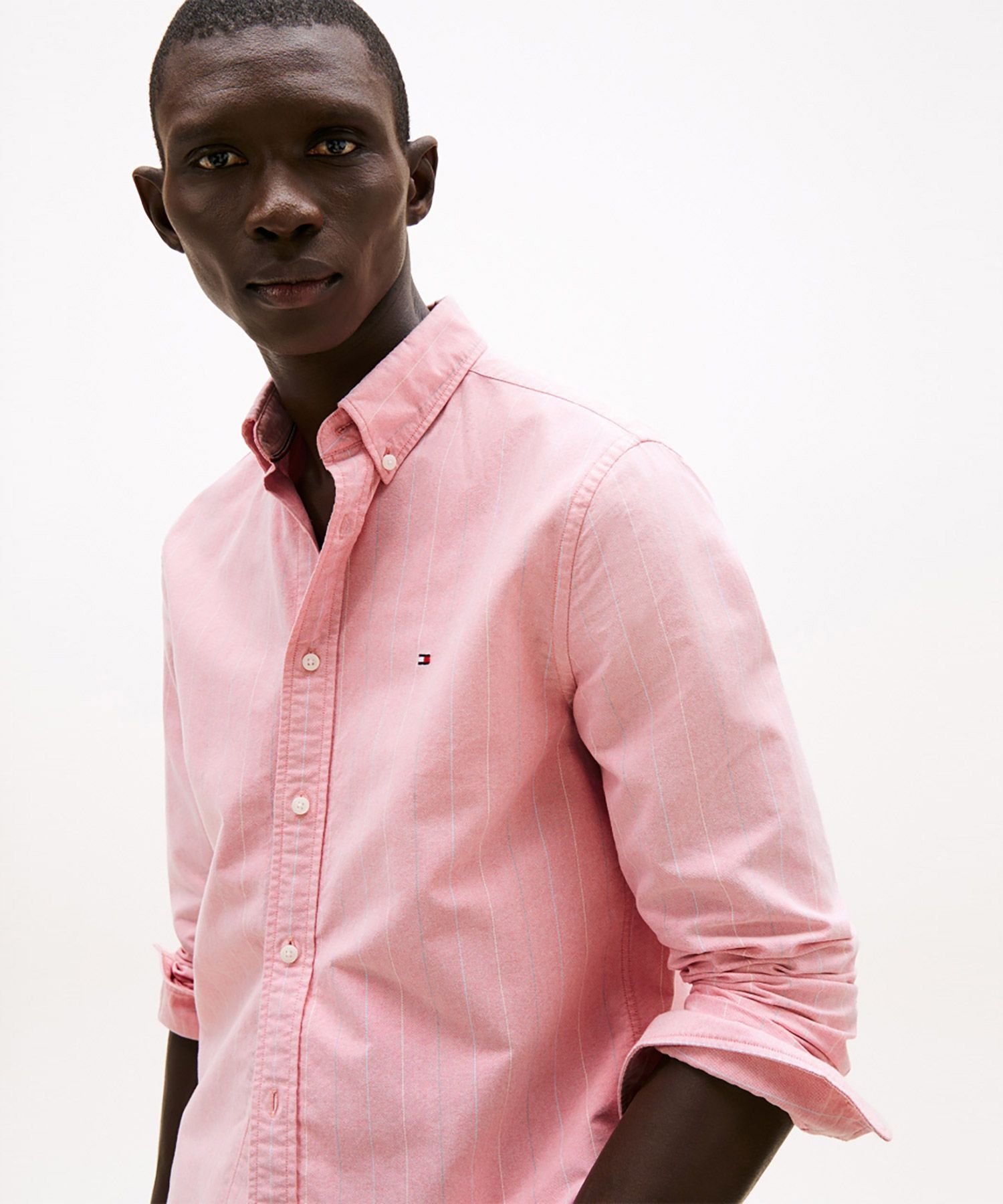 Рубашка Hilfiger Oxford Fine Stripe TOMMY HILFIGER, Red 0EV — фото 4