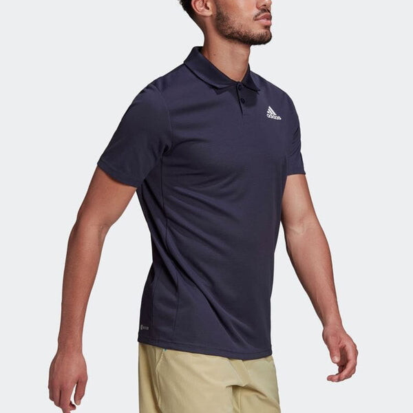 Футболка adidas Logo Printing Solid Color Short Sleeve Polo Shirt Navy Blue, мультиколор — фото 4