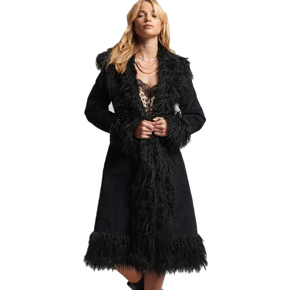 

Куртка Superdry Vintage Long Afghan, черный