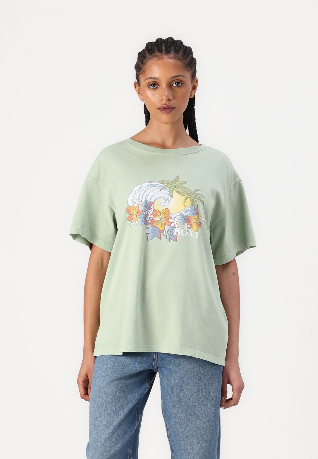 

Футболка с принтом SUNNY OVERSIZE ENZYME WASH Roxy, бежевый