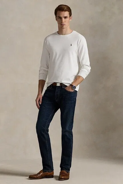 Лонгслив Polo Ralph Lauren, белый — фото 3