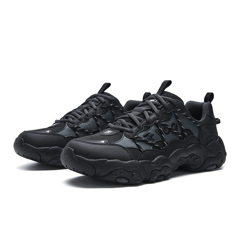 FILA FLUID 6 устойчивые к истиранию, дышащие, легкие низкие кеды мужские Black Gray — фото 4