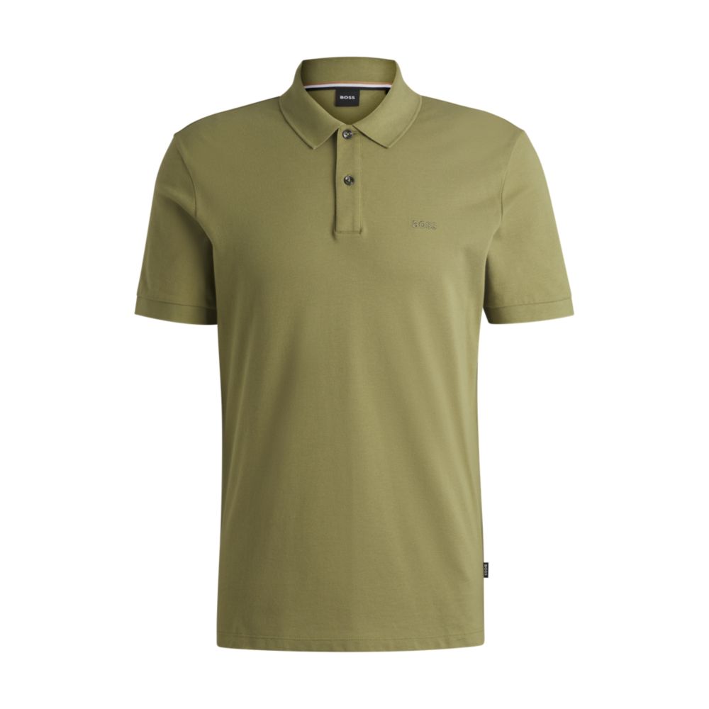 

Рубашка-поло Pallas Regular-fit из хлопка с вышитым логотипом BOSS, зеленый
