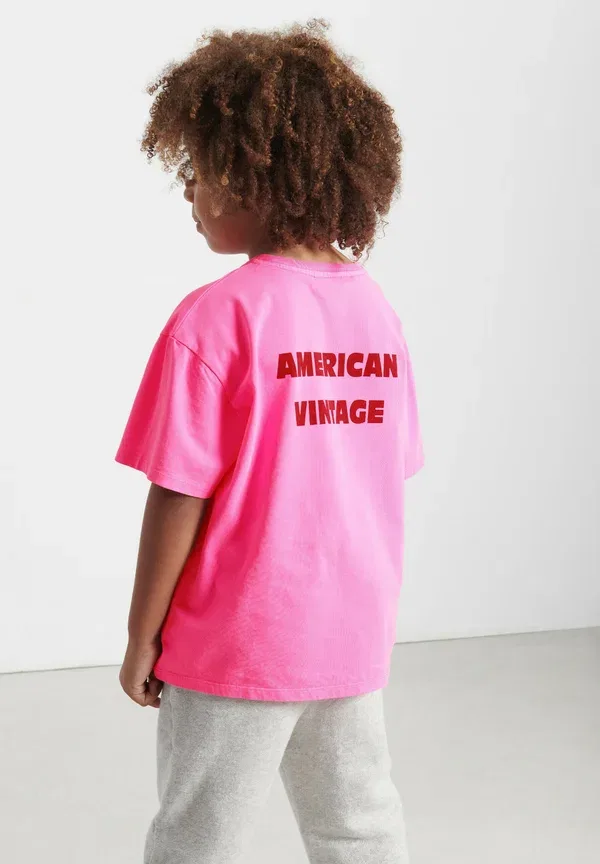Футболка детская fizvalley print t-shirt American Vintage, розовый флуоресцентный