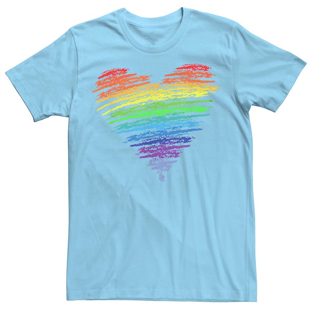 

Мужская футболка с рисунком Pride Love Wins Rainbow Heart Licensed Character, цвет Light Blue