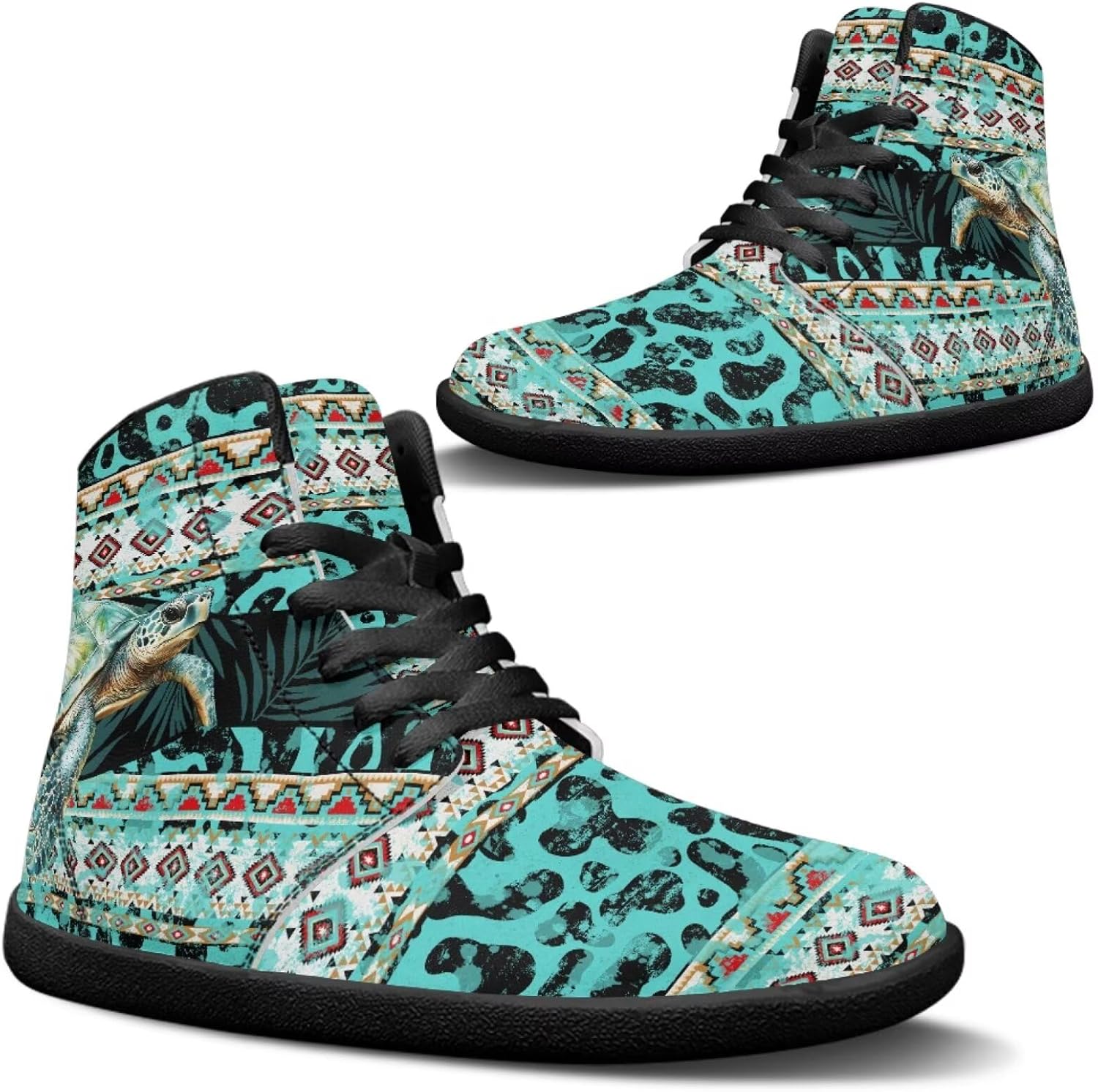 

Кроссовки Binienty для мужчин и женщин, Cow Print Aztec Turtle