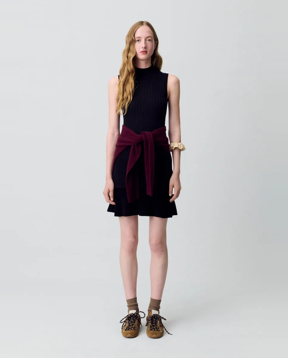 

Вязаное платье с высоким воротником Claudie Pierlot, черный