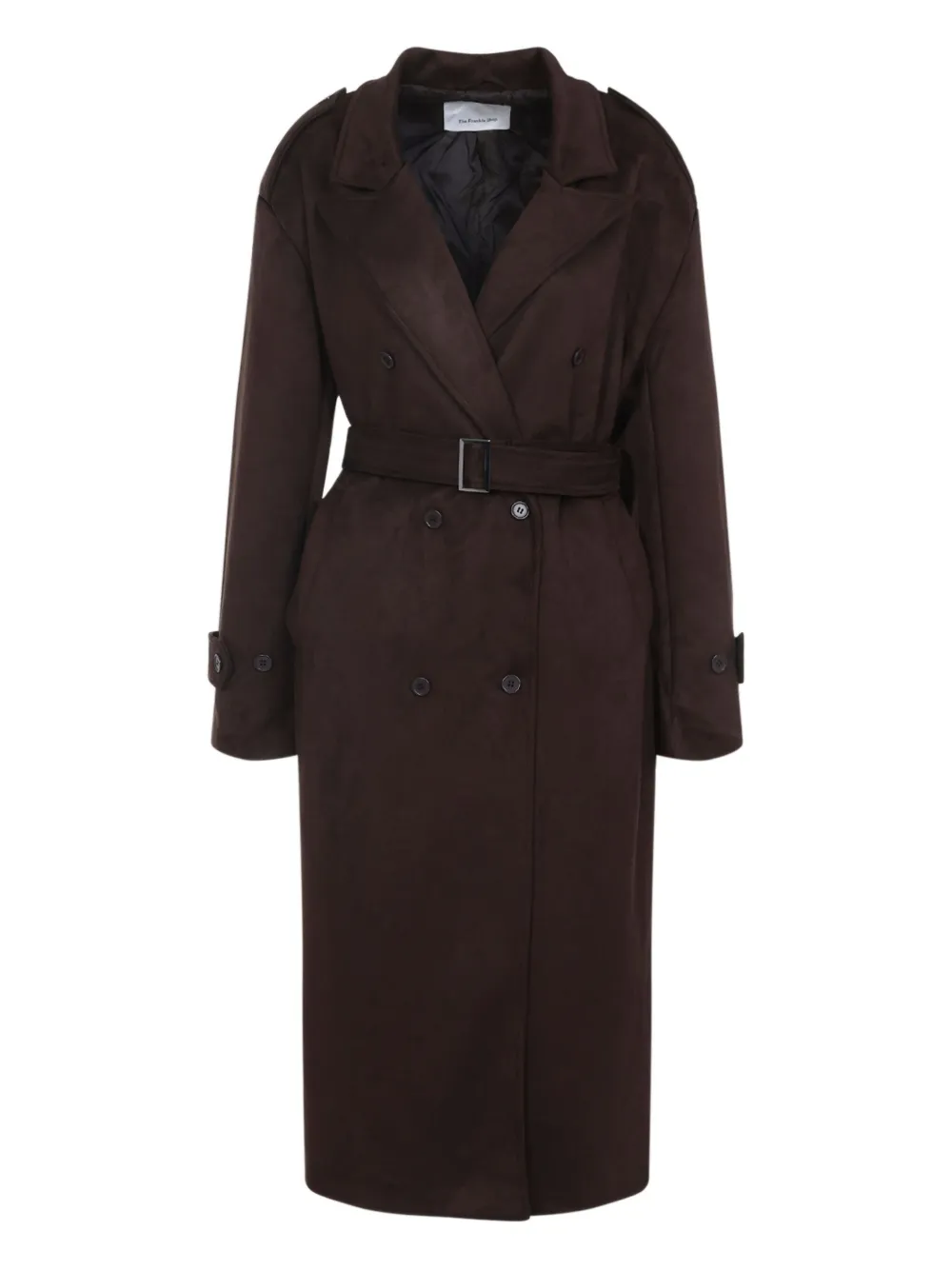 

Двубортное пальто с поясом The Frankie Shop, коричневый