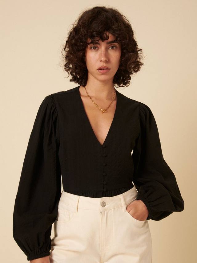 

Топ с баской Ria Nobody's Child, Black