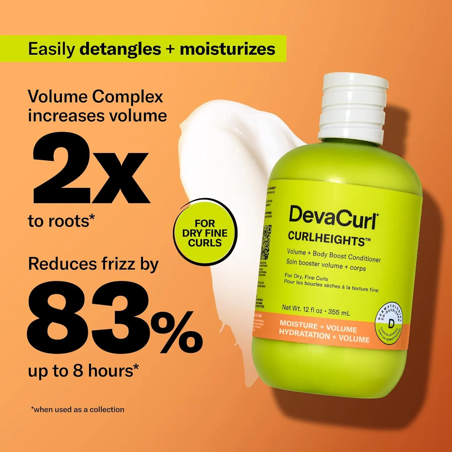 Кондиционер для придания объема и густоты волосам DevaCurl CurlHeights, 340 мл. — фото 2