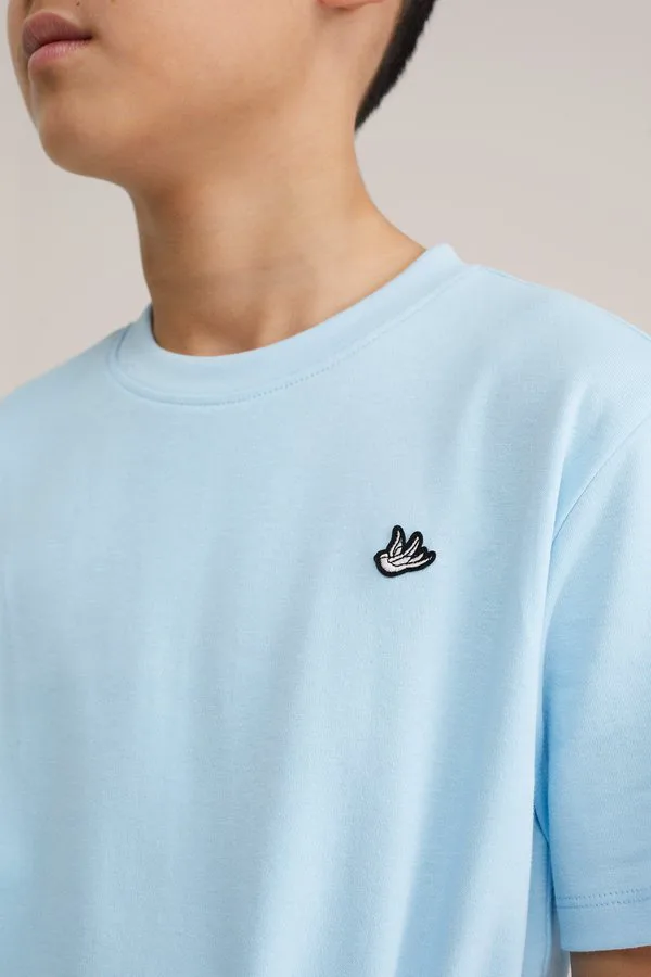 Ультрамягкая базовая футболка We Fashion, Pastel Blue — фото 3