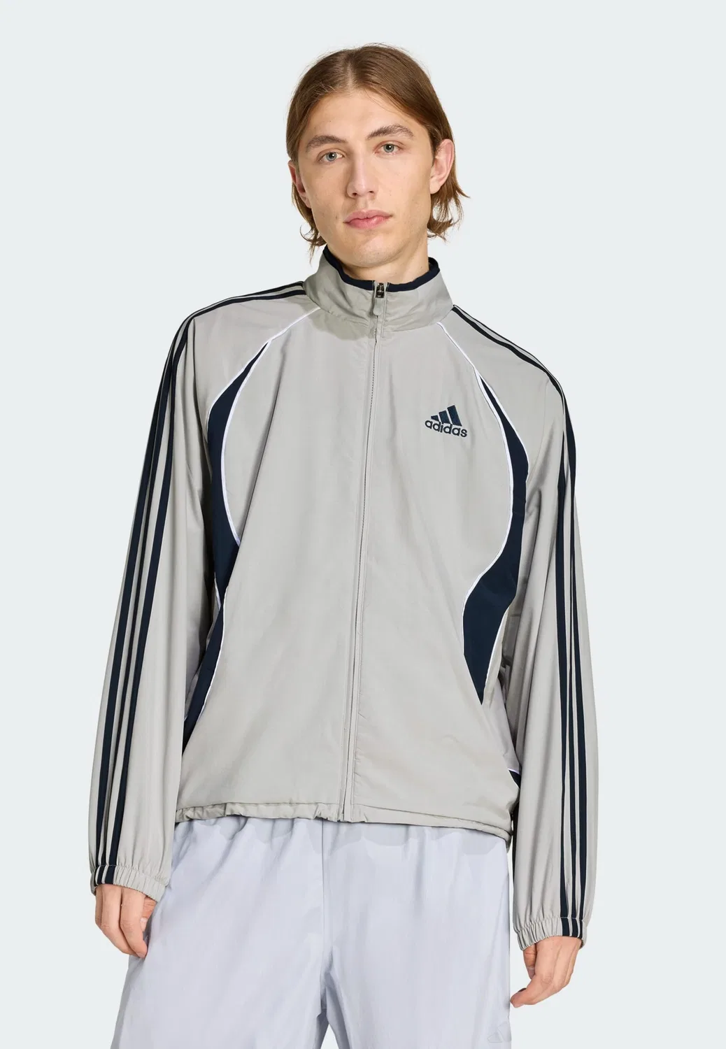 Серая межсезонная куртка Adidas Originals Teamgeist Adicolor Track — фото 2
