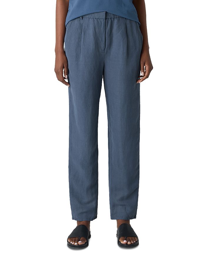

Плиссированные брюки до щиколотки Eileen Fisher Petites, синий