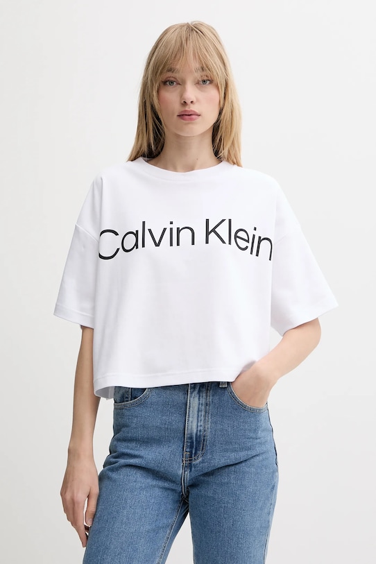 

Хлопковая футболка Calvin Klein, белый