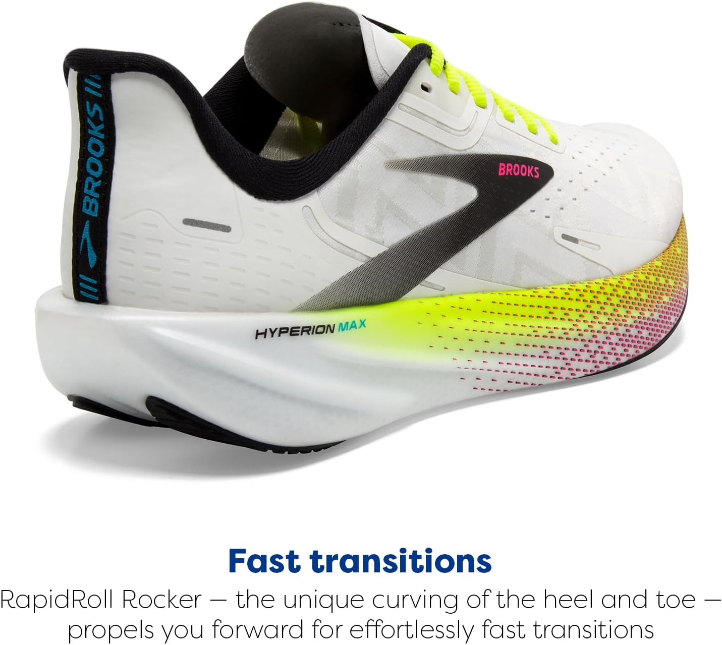 Мужские нейтральные беговые кроссовки Brooks Hyperion Max, белый/черный — фото 3