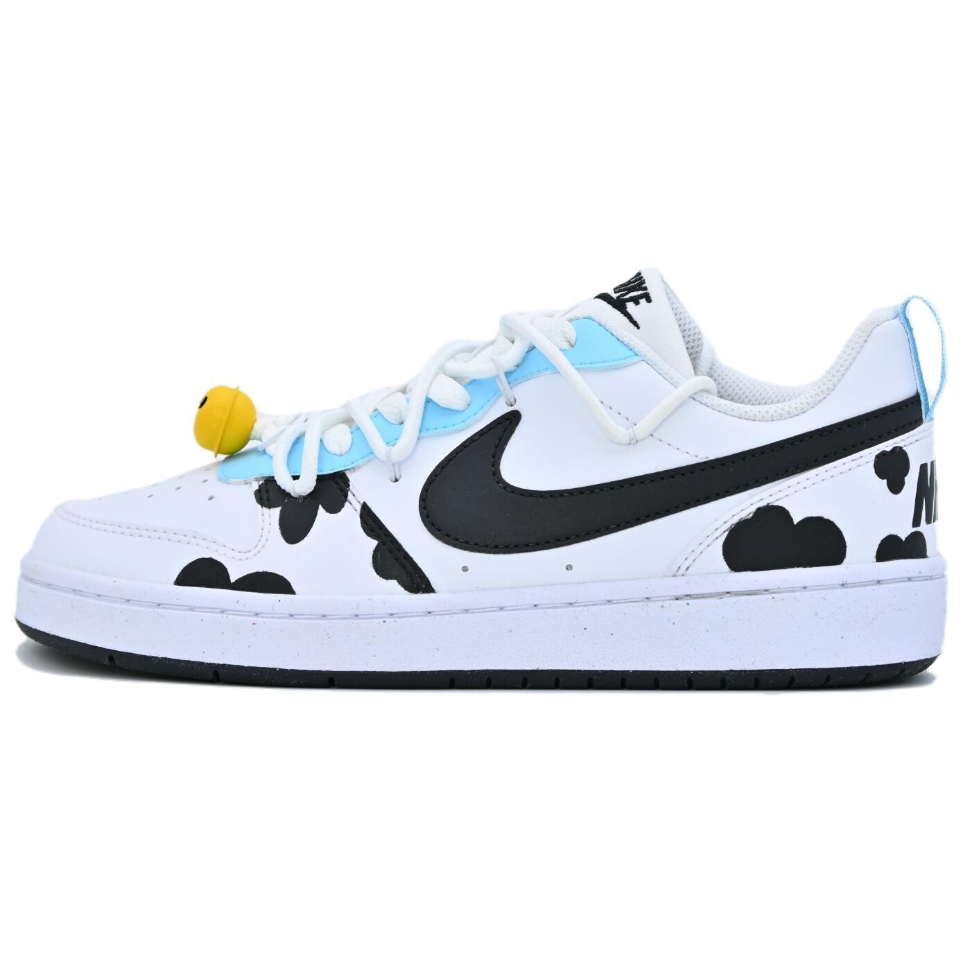 Кроссовки Nike Court Borough Skateboarding Shoes Women's Low-top White/Black/Blue, белый/черный