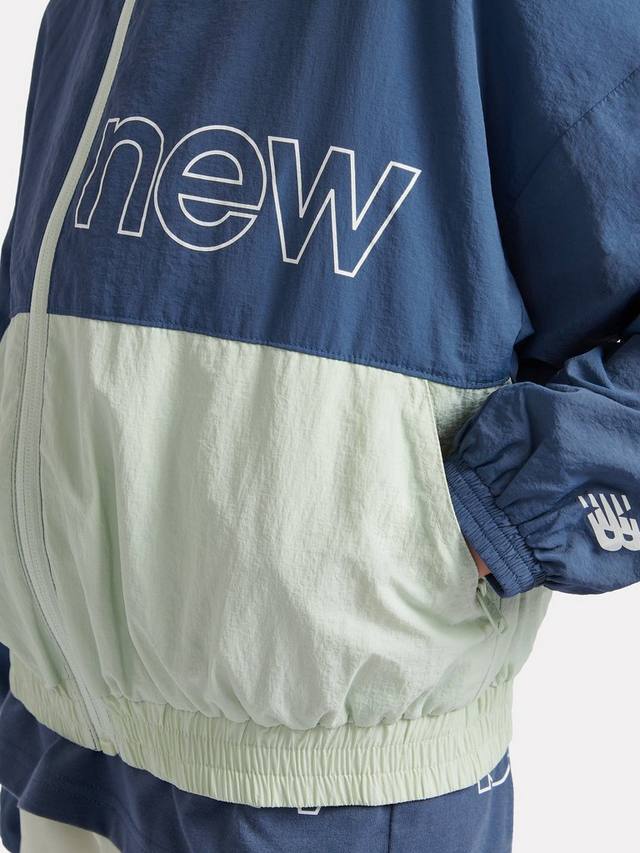 Детский ветрозащитный пуховик с цветными блоками New Balance, Vintage Indigo — фото 4