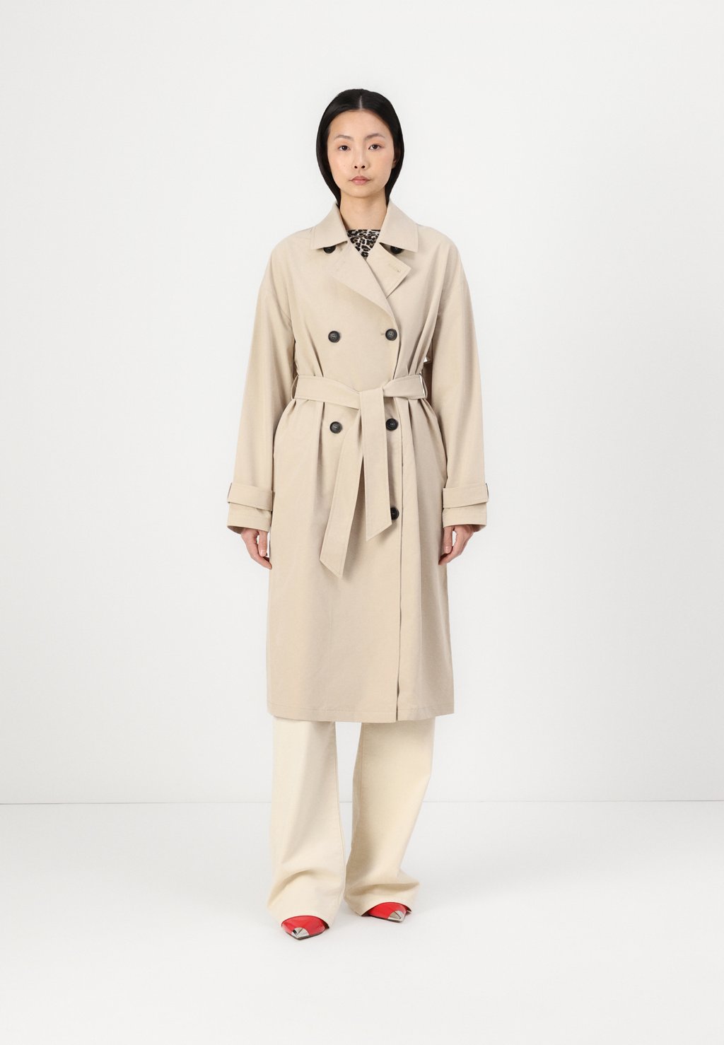 

Пальто-тренч JDYCAMILLA LONG BELT JACKET JDY, бежевый