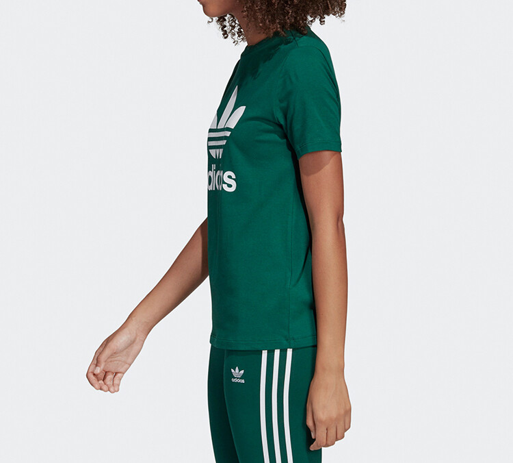 Футболка Adicolor женская темно-зеленая Adidas Originals — фото 4