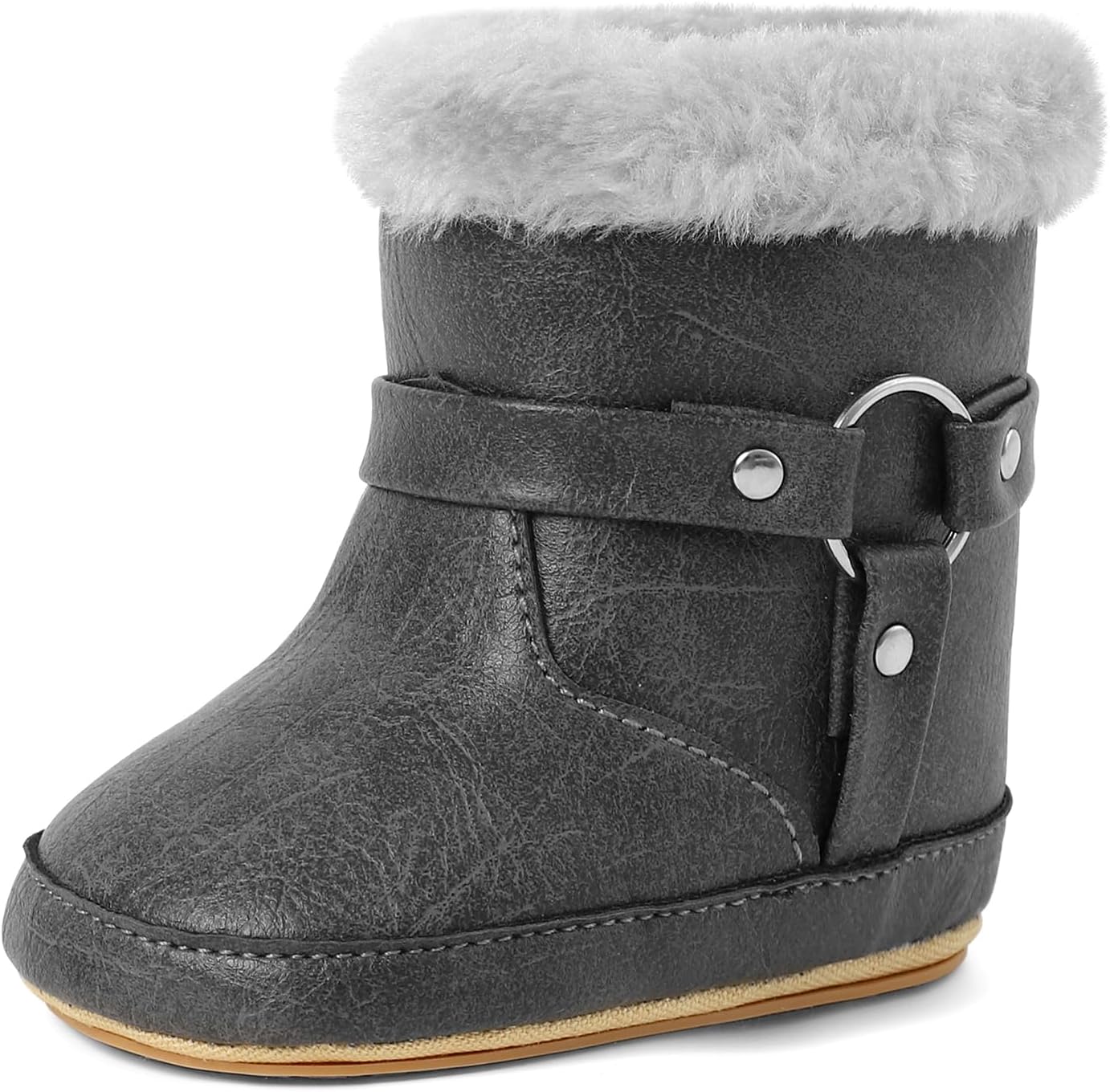 

MK MATT KEELY Пинетки для малышей, первые шаги, мягкая подошва, обувь для кроватки, теплые уютные нескользящие пинетки для девочек и мальчиков, Grey-1