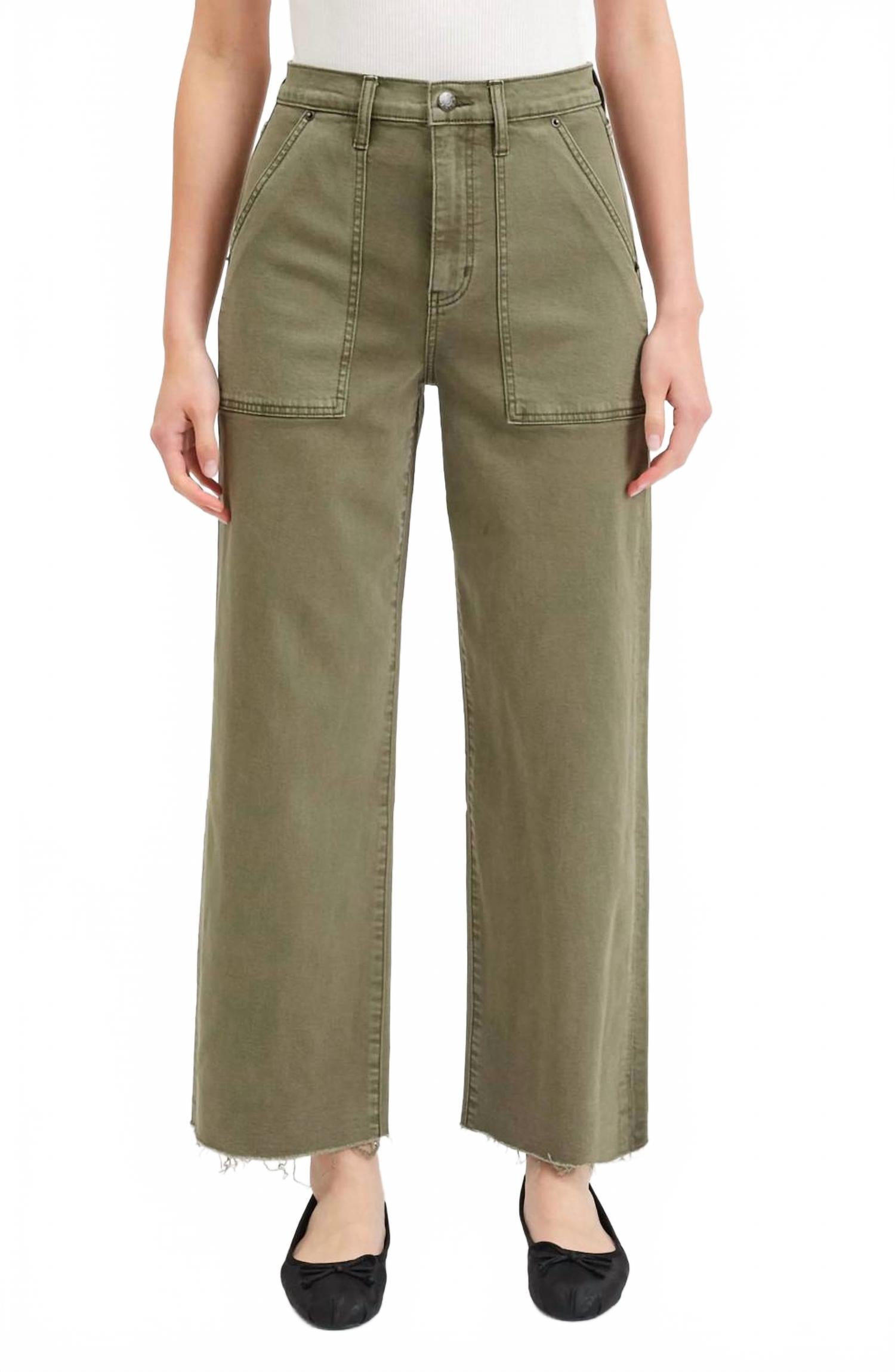 

DAZE Джинсы Pleaser с высокой талией и широкими штанинами, цвет нефритовый