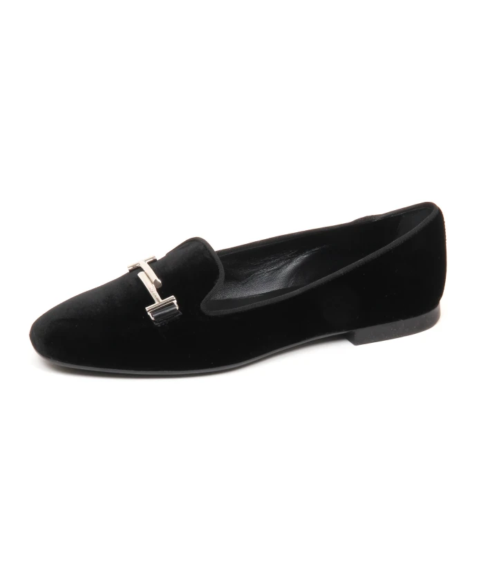 Бархатные балетки Tod'S, черный
