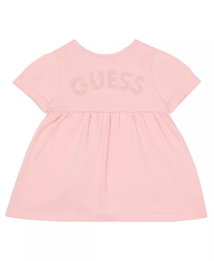

Платье для девочки-малыша Terry с короткими рукавами GUESS, розовый