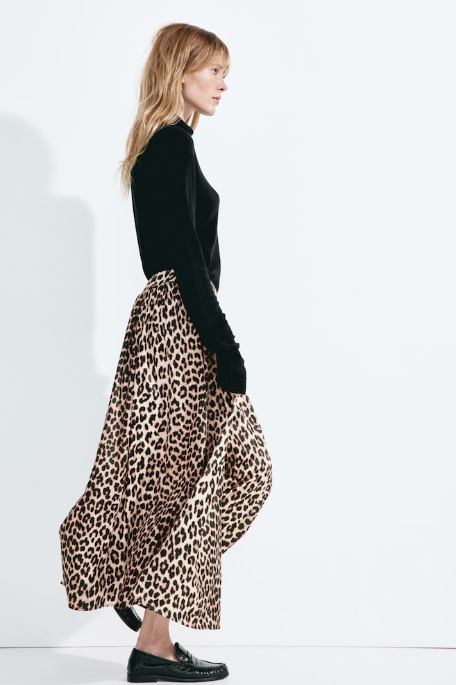 

Расклешенная атласная юбка H&M, мультиколор